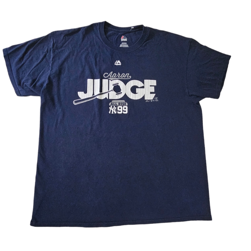 New York Yankees Majestic MLB Baseball Aaron Judge All Rise T-Shirt Men's XL